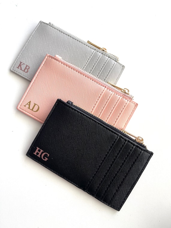 PERSONALISED CARD HOLDER Coin Purse Initial Card Holder 