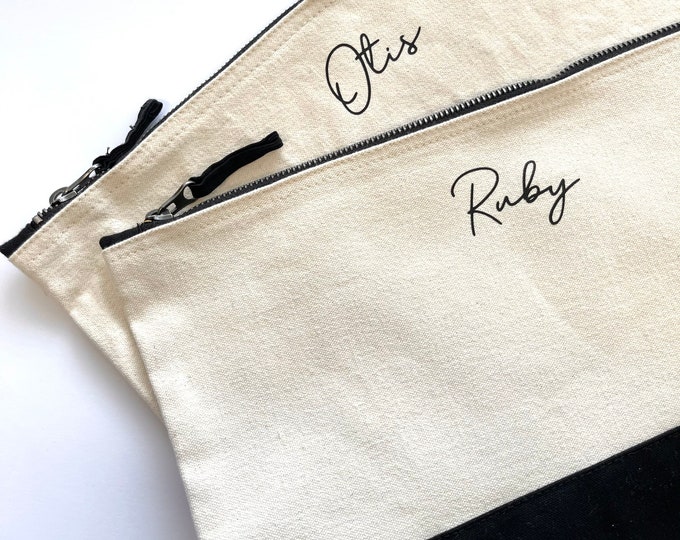 PERSONALISED MAKEUP BAG Large Fabric Makeup Bag Custom Name Etsy UK