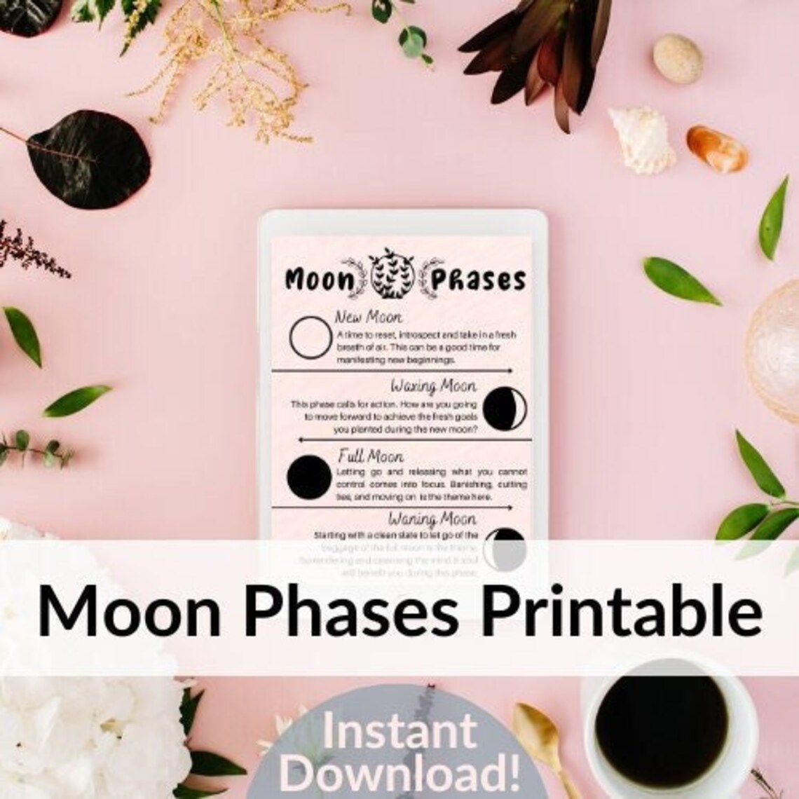 Astrology Moon Phases Printable Sheet Etsy