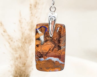 Boulder Opal Pendant with Silver Suspension