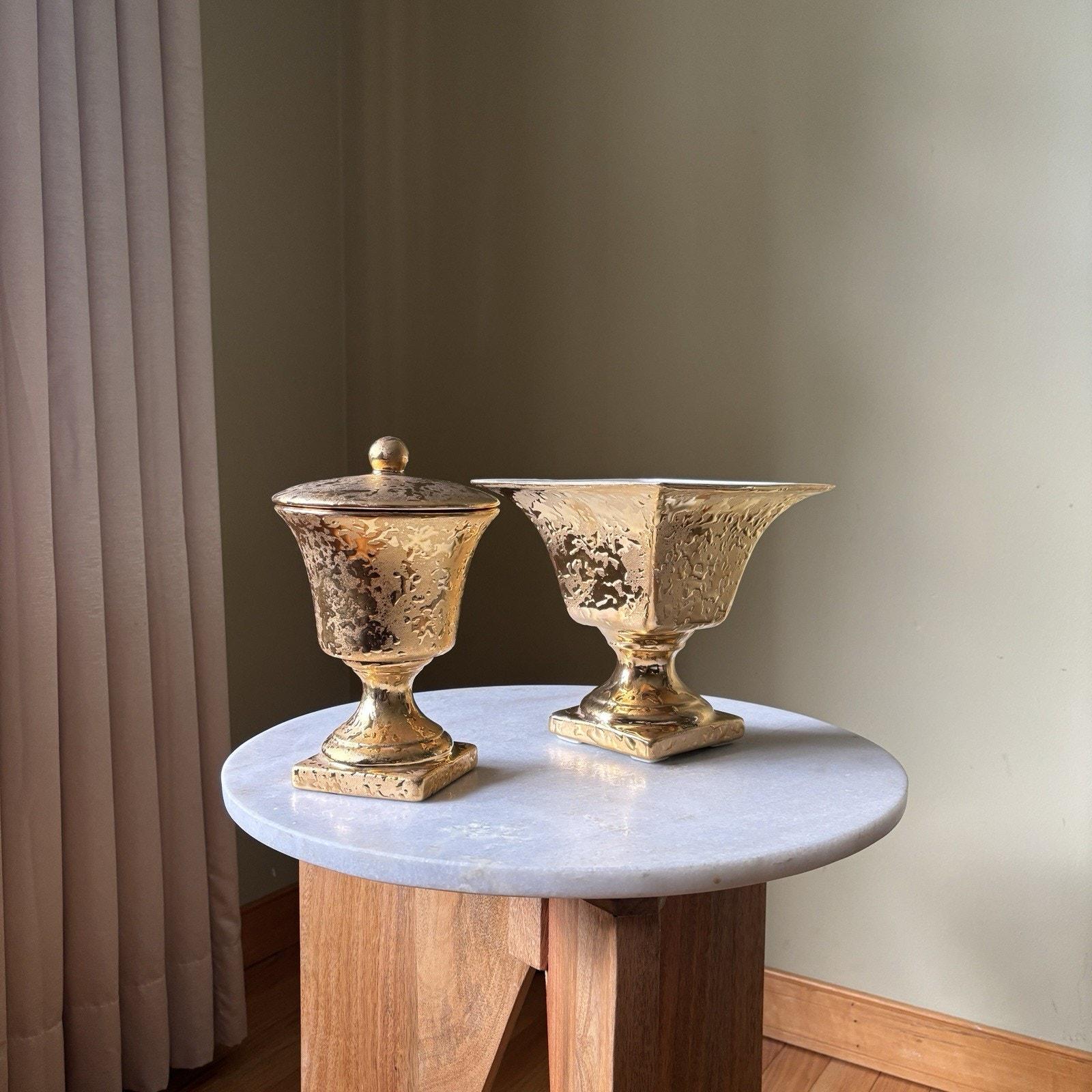 Gold Vase With Lid - Etsy
