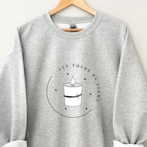 Christian Sweatshirt, Christian Clothing, Christian Crewneck, Faith Apparel, Bible Verse Shirt, Christian gift | Let There Be Light