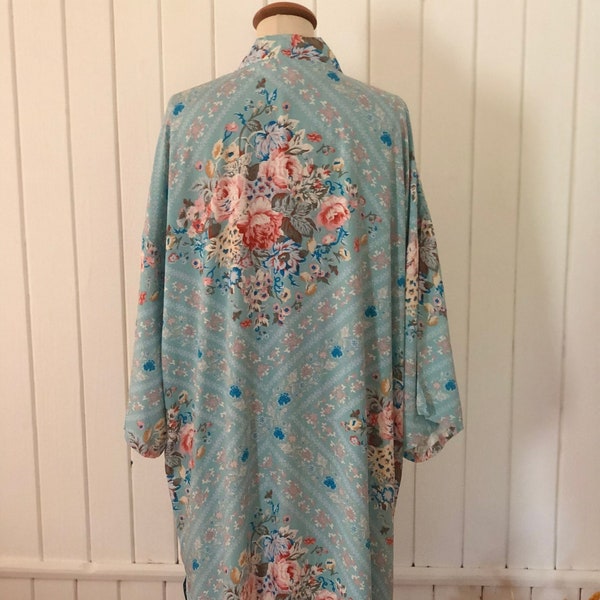 Kimono Damen Festival Sommer Ethno Mantel Sommer Boho Überwurf Strand Sauna Bunt Tunika Urlaub Rose Festival Homeware Bademantel Blume Sauna