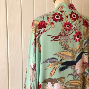 Women's Kimono Festival Summer Housecoat Ethnic Boho Throw Beach Sauna Floral Tunic Holiday Rose Festival Homeware Bathrobe Flower Sauna