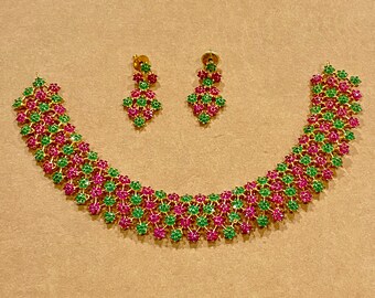 Ruby Gold Necklace Gold Indian Necklace 