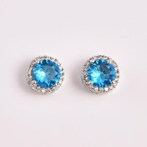 Pendientes de plata con piedras preciosas, unisex, redondos y pequeños, joyería corporal para el lóbulo de la oreja con cristales y gemas, pendientes para hombre.