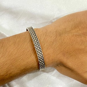 Sterling Silver Cuff Bracelet: Minimalist Bangle for Men