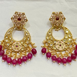 Kundan Earrings: Ethnic Premium polki Kundan Earrings Indian Jewelry for a Classic Appeal