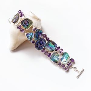 Amethyst Hand Bracelet: A Gemstone Bracelet Made with German Silver and Handmade Craftsmanship