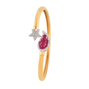 Bracelet plaqué or rubis, bracelet réglable,