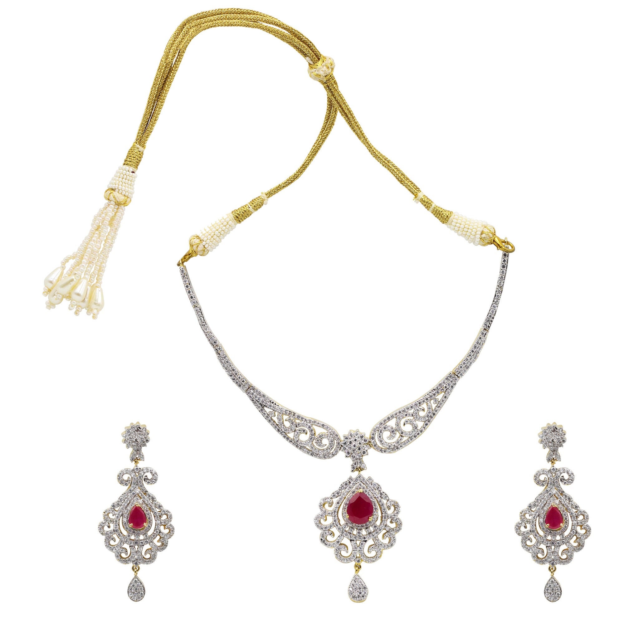American diamond necklace set amazon online