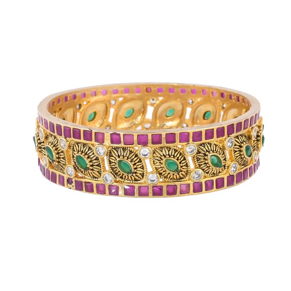 Bracelet Indien Ethnique Plaqué Or - Bijou Traditionnel Réglable - Neuf Étiqueté