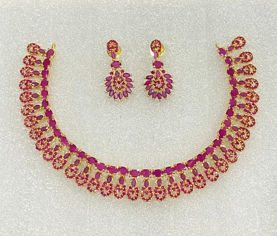 Ruby necklace sales gold
