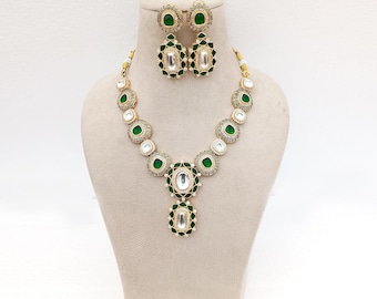Colar Kundan banhado a ouro 22k | Joias indianas para noivas | Colar étnico elegante para casamento | Joias tradicionais | Presente para ela