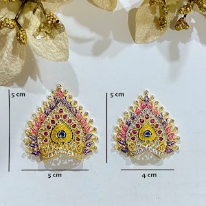 Glorious Adornments: Handcrafted Bal Gopal Mukut Crown with Precious Stones