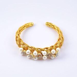 Kundan Bracelet, Women Wedding bracelet, Gold kundan Bracelet, Indian jewelry image 3