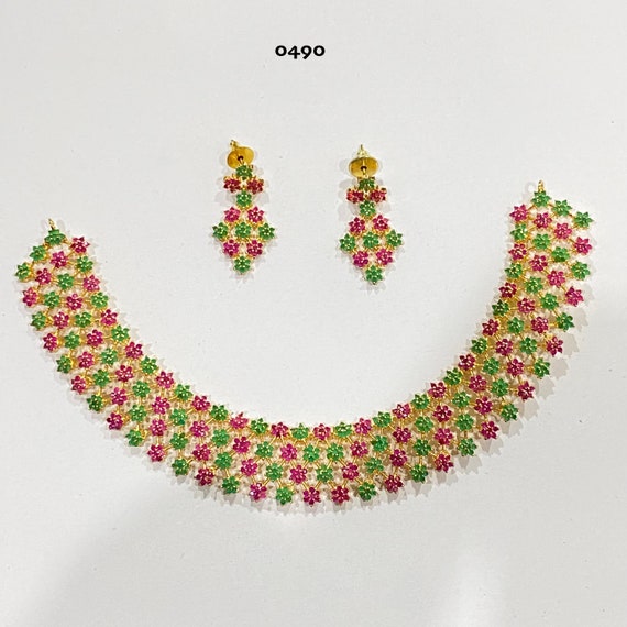 Ruby Gold Necklace Gold Indian Necklace 