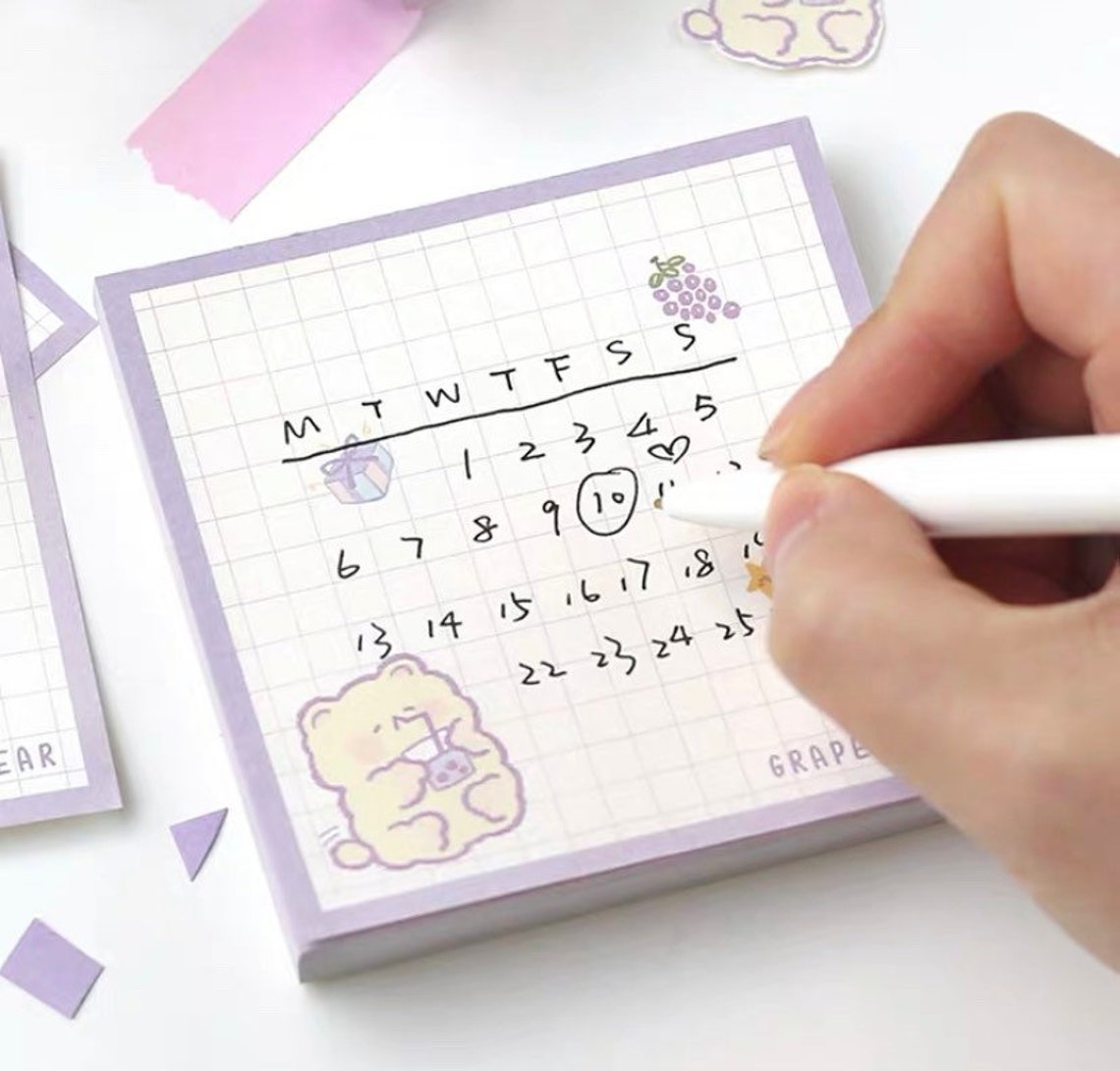 100pcs Cute Memo Pads Kawaii Notepads Set Cute Stickers Etsy