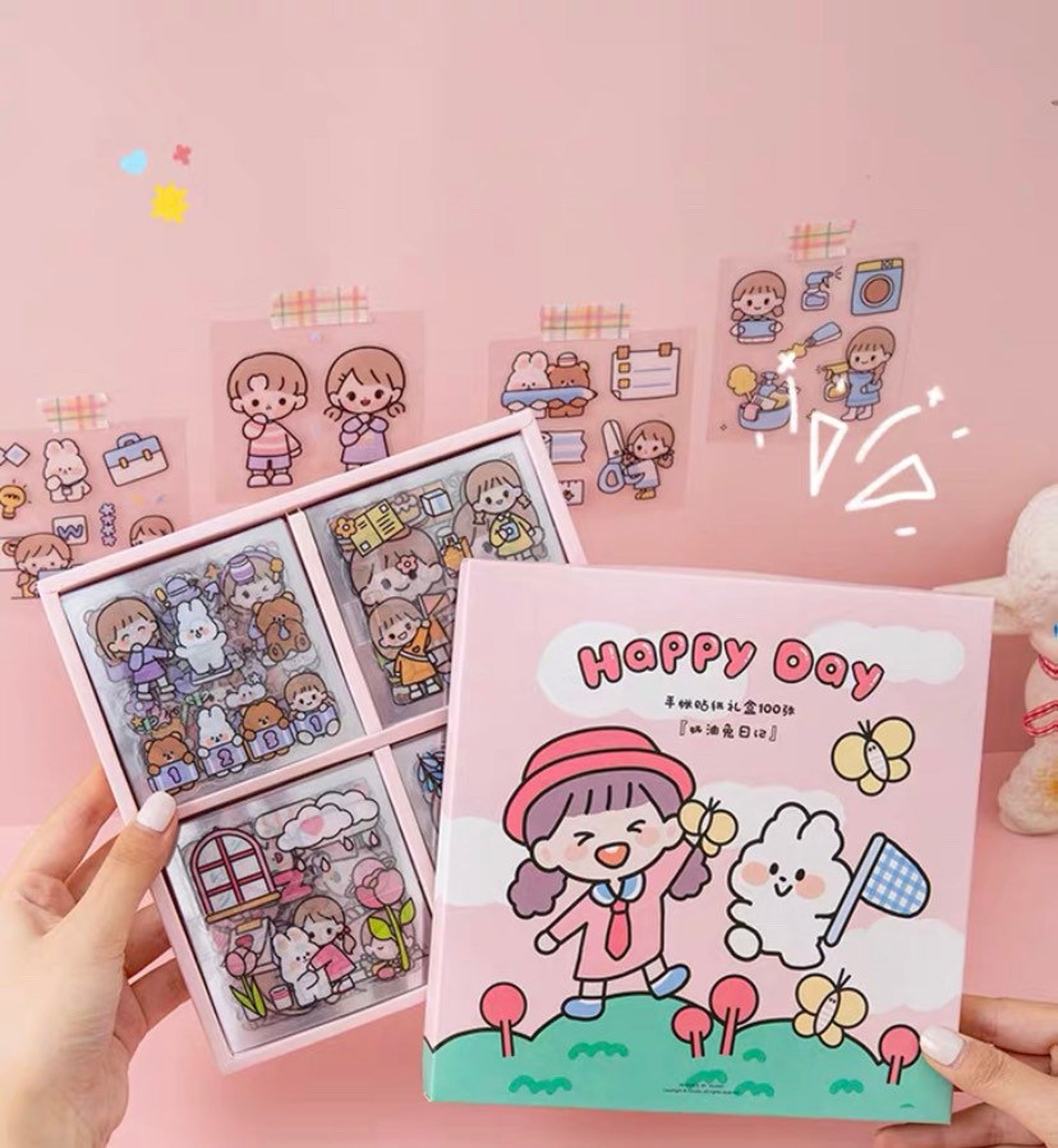 50 Sheet/100 Sheet Cute Sticker Kawaii Stickers Happy Mail | Etsy