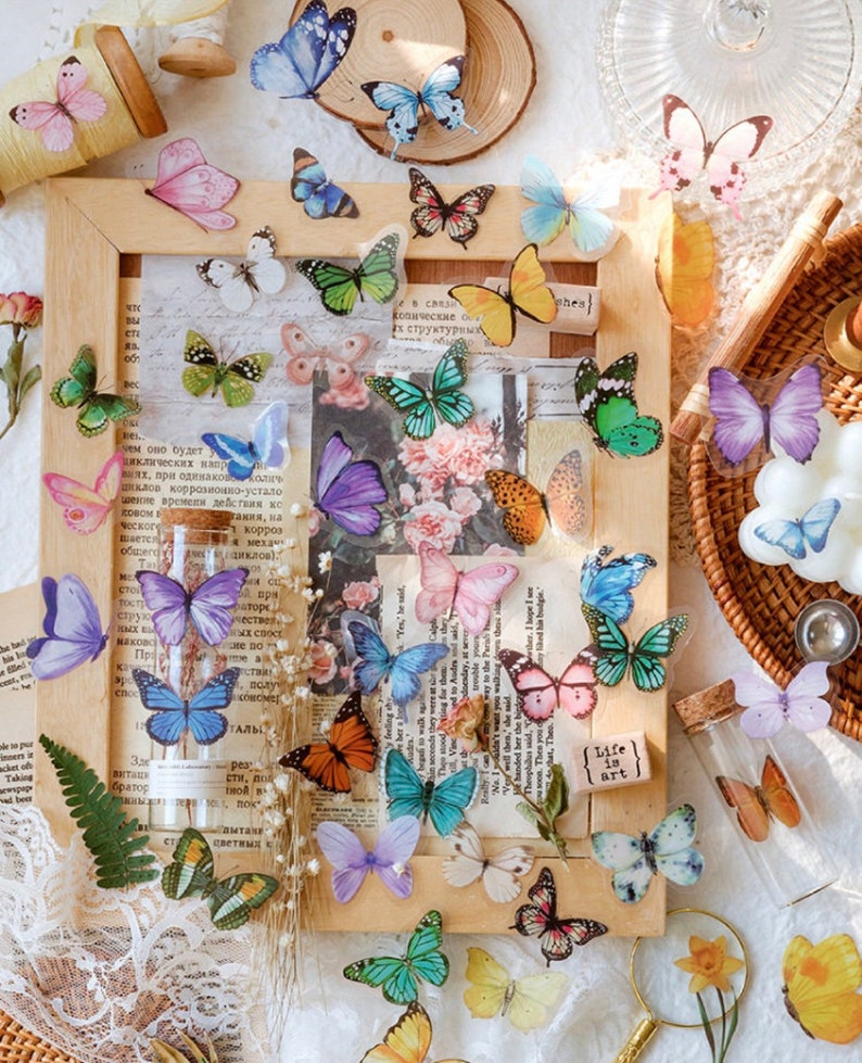 40pcs Small Butterfly Stickers Kawaii Stickers Happy Mail Etsy