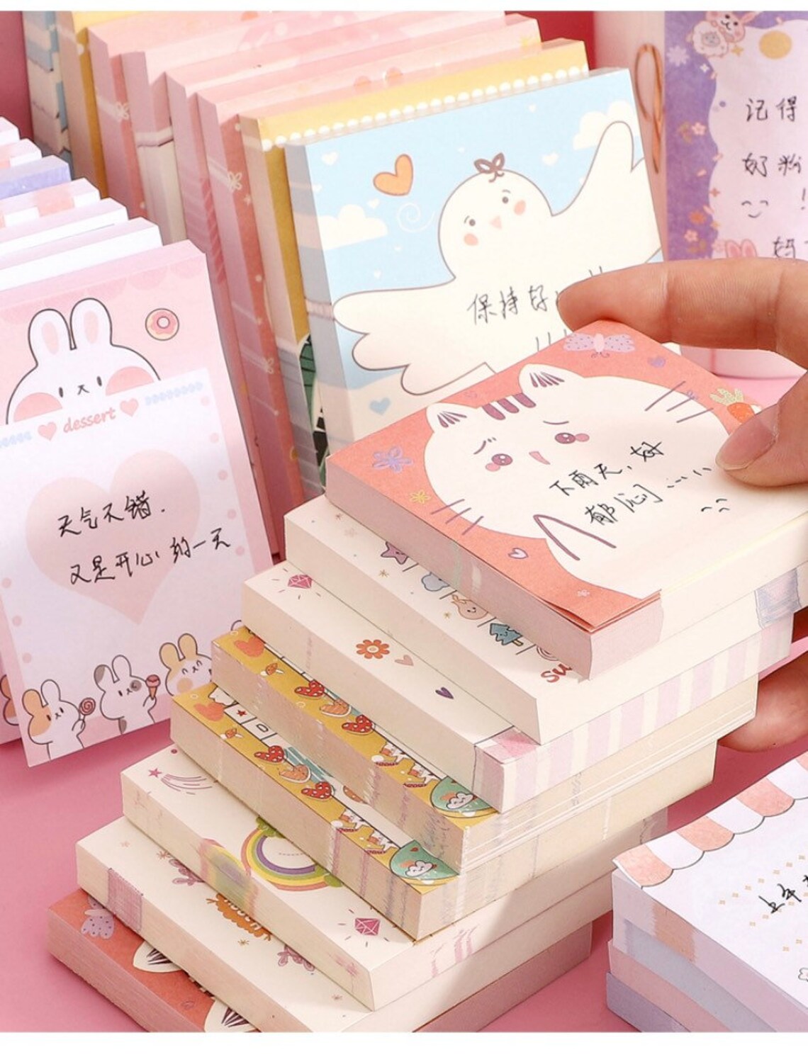 50/100pcs Cute Memo Pads Kawaii Notepads Set Cute Stickers Etsy