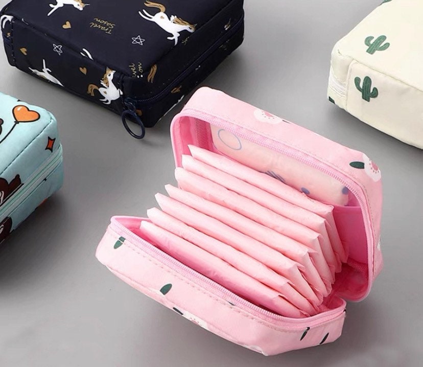 Cute Small Cosmetic Bag Napkin Sanitary Pad Pouch Towel Storage