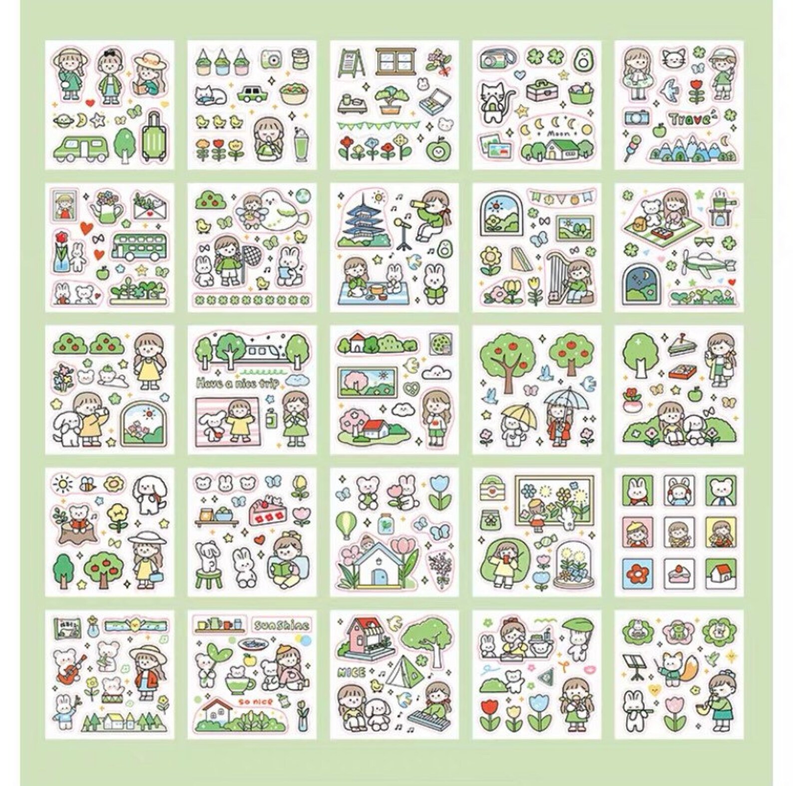 50Sheet/ 100Sheet Cute Sticker Kawaii Stickers Happy Mail Etsy