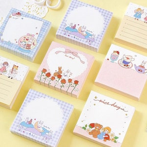 100pcs Cute Memo Pads, Kawaii Notepads Set, Cute Stickers, Japanese Memo Sheets, Colorful Korean Notepads, Craft Paper, Pastel Memo Pads