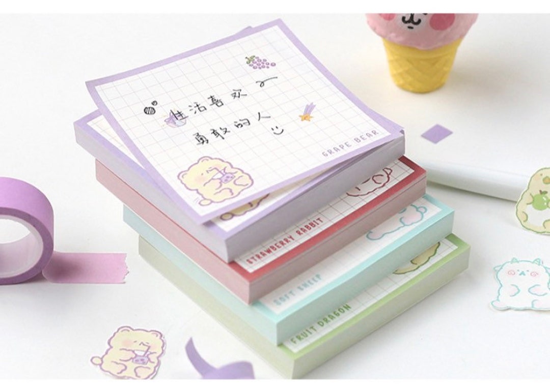 100pcs Cute Memo Pads, Kawaii Notepads Set, Cute Stickers, Japanese