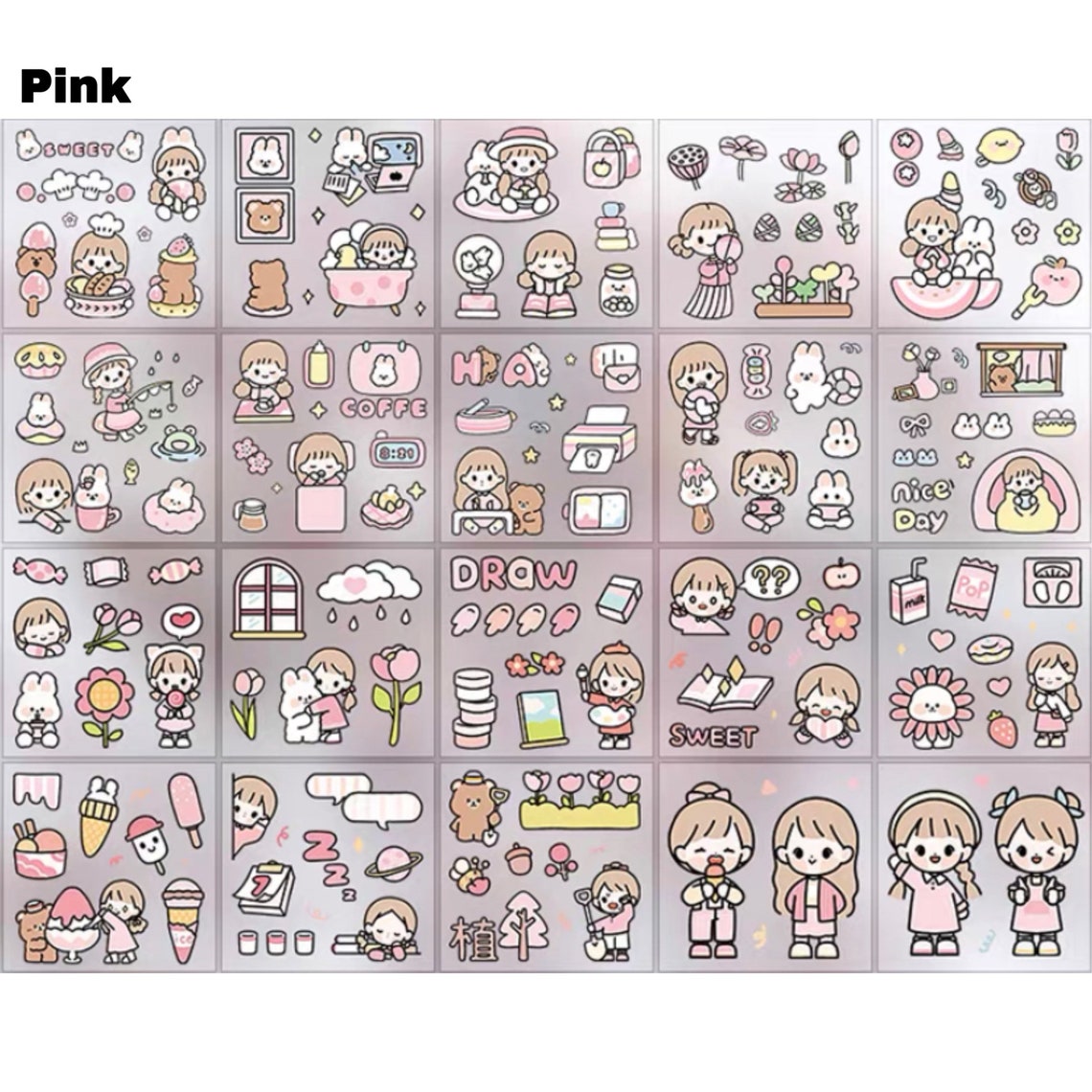 Sheet Sheet Cute Sticker Kawaii Stickers Happy Mail Etsy