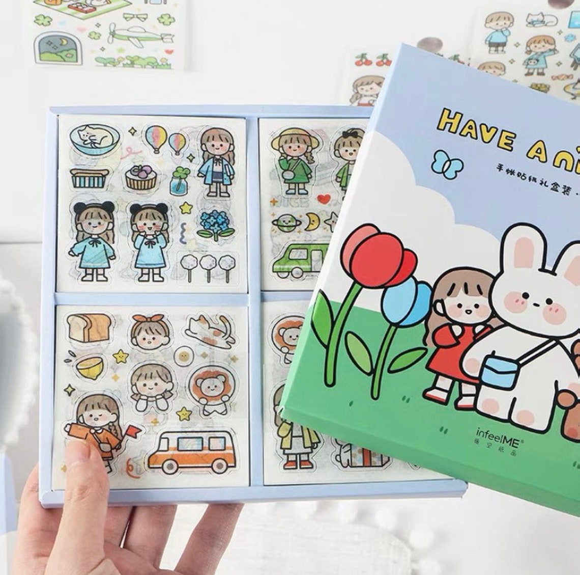 50Sheet/ 100Sheet Cute Sticker Kawaii Stickers Happy Mail Etsy