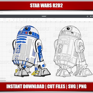 R2D2 svg, Star Wars svg, Star Wars Clipart png, digitale Star Wars, druckbare Star Wars, Cricut geschnitten Dateien, Silhouette geschnitten, sofortiger download Bild 1