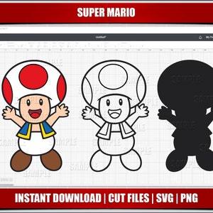 mario svg, mushroom svg png clipart, luigi svg mario birthday cricut cut files, silhouette cut files, instant download, digital printable,