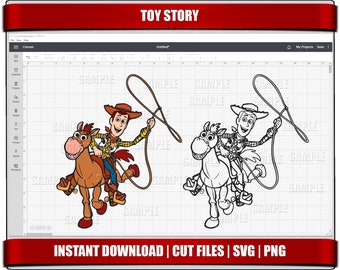 Woody SVG, Toy Story-clipart, Buzz PNG, Cricut-bestanden (digitale download)