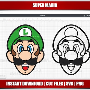 mario svg, mario png clipart, luigi svg mario birthday svg for cricut cut files, silhouette cut files, instant download, digital printable,