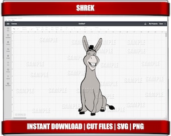 Shrek Donkey SVG, PNG Clipart, Cricut Silhouette Cut Files (download digitale)