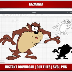 taz svg, tazmania svg, taz mania svg, clipart, cricut cut files, silhouette cut files, digital taz, printable taz, taz clipart svg png files