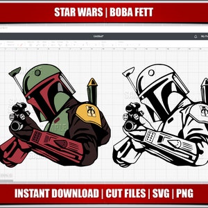 boba fett svg, star wars svg, star wars boba fett png clipart, téléchargement instantané, fichiers découpés cricut, fichiers coupés silhouette, anniversaire numérique