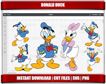 Paperino SVG, Topolino PNG Clipart, file Cricut Cut (download digitale)