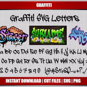 graffiti font svg cut files letters alphabet, digital graffiti printable svg instant download graffiti font clipart cutting files font svg