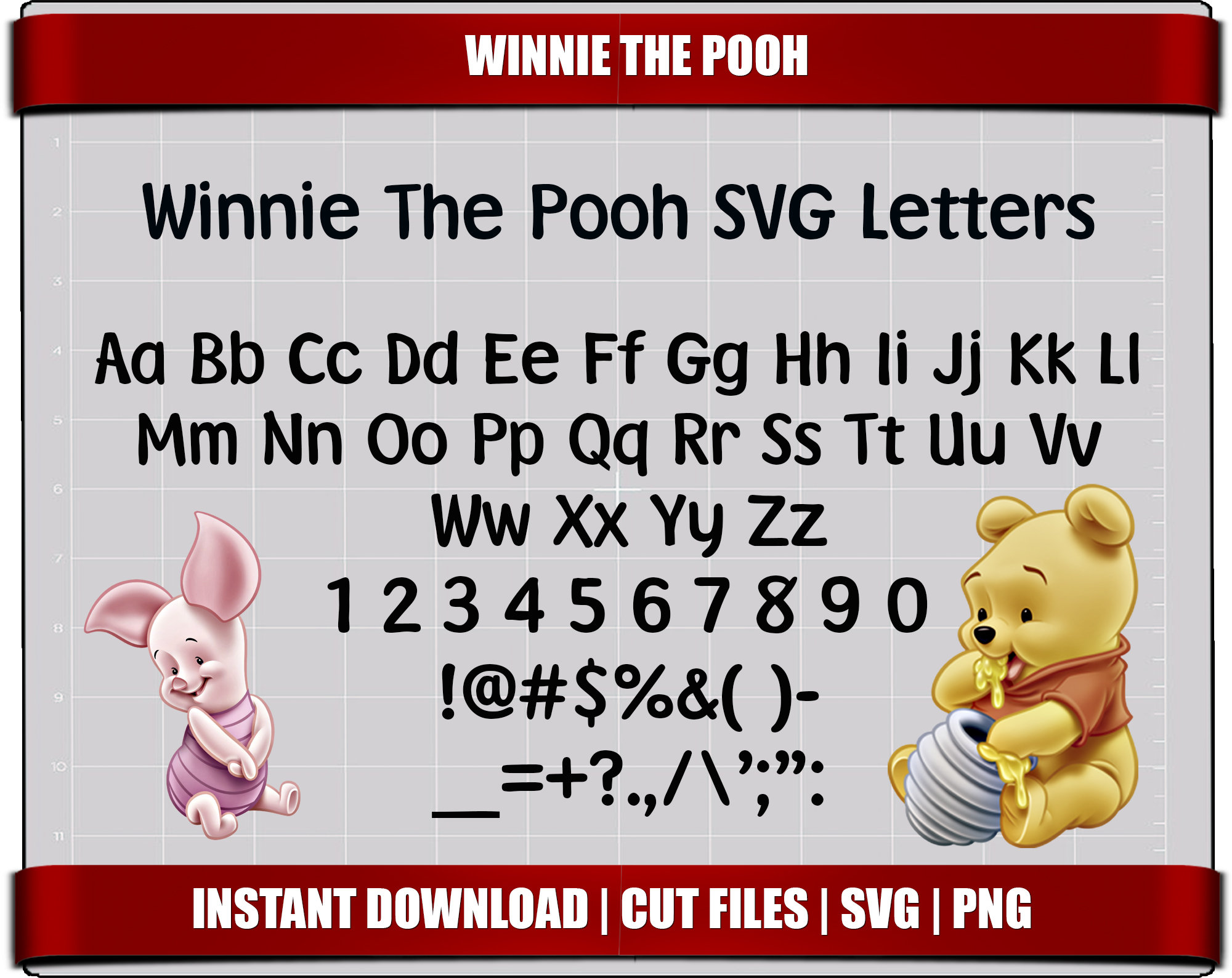 winnie the pooh font svg letters alphabet, winnie pooh birthday party digital printable svg alphabet letters clipart pooh instant download