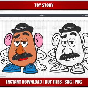 patata svg, toy story svg, imágenes prediseñadas de toy story, silueta de archivos de corte de toy story, descarga instantánea, para archivos cricut svg, digital imprimible png