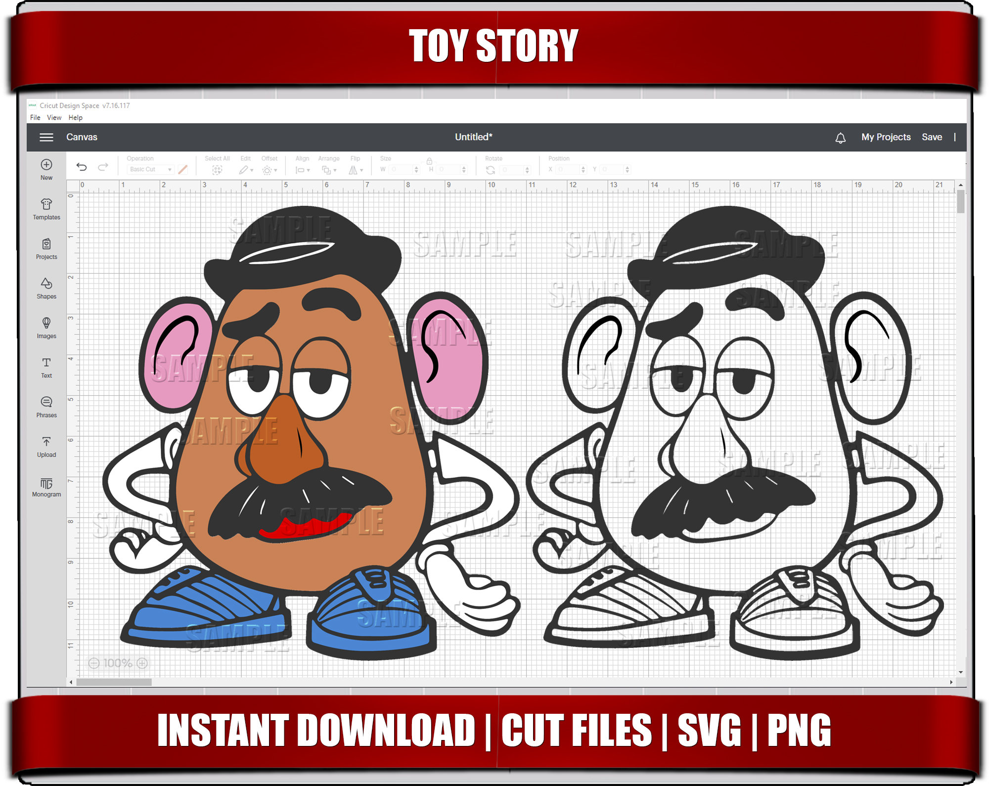 PATTERN ONLY 2 Patterns Mr. Potato Head and Mrs. Potato Head Felt Toy 