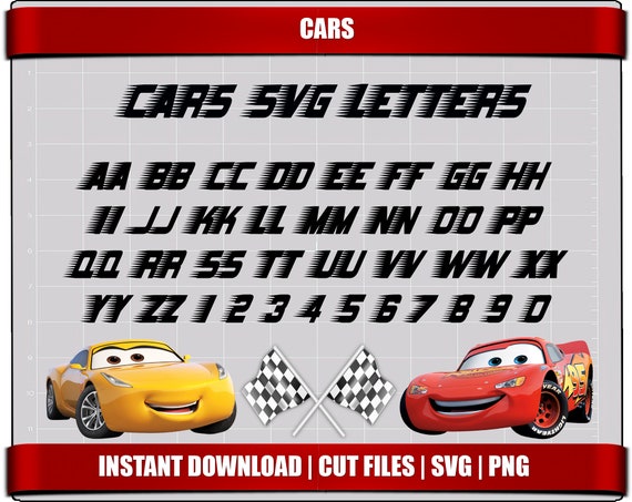 cars font svg letters alphabet cars birthday party digital etsy canada