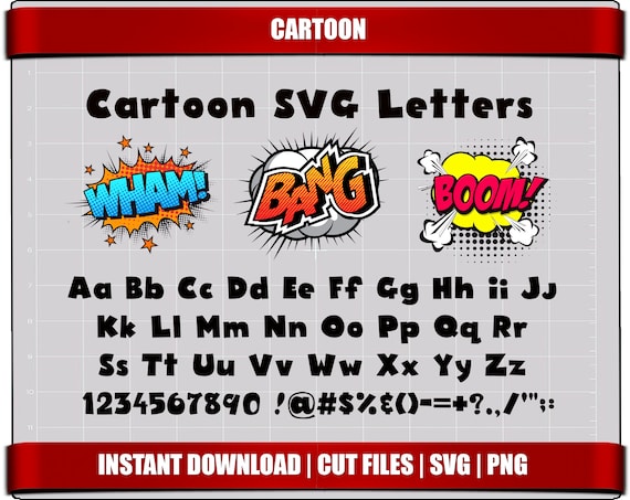 Cartoon Font Svg Cut Files Letters Alphabet Comical Cartoon | Etsy