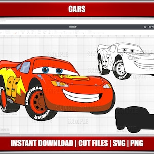 cars svg png clipart, lighting mcqueen instant download, for cricut silhouette cut files, tow mater, digital printable cars cartoon cars svg