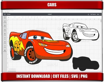 cars svg png clipart, lighting mcqueen instant download, for cricut silhouette cut files, tow mater, digital printable cars cartoon cars svg
