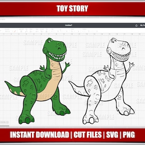 Dino svg Dinosaurier svg Spielzeug Geschichte svg, Spielzeug Geschichte Clipart, geschnittene Dateien für Cricut svg-Dateien, Silhouette, sofortiger download, digital bedruckbare svg