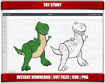 Dinozaur Toy Story SVG, Clipart Rex, Pliki Cricut Cut (Pobieranie cyfrowe)