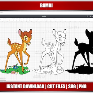 bambi svg, bambi clipart png, bambi birthday party, instant download, digital printable svg, cricut cut svg, party supply, party decor vinyl